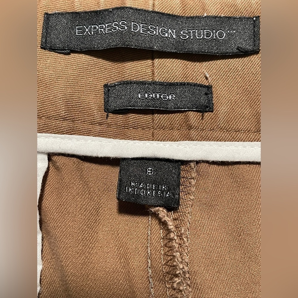 Express Design Studio Tan Wide Leg Trousers size 8 - Picture 2 of 4